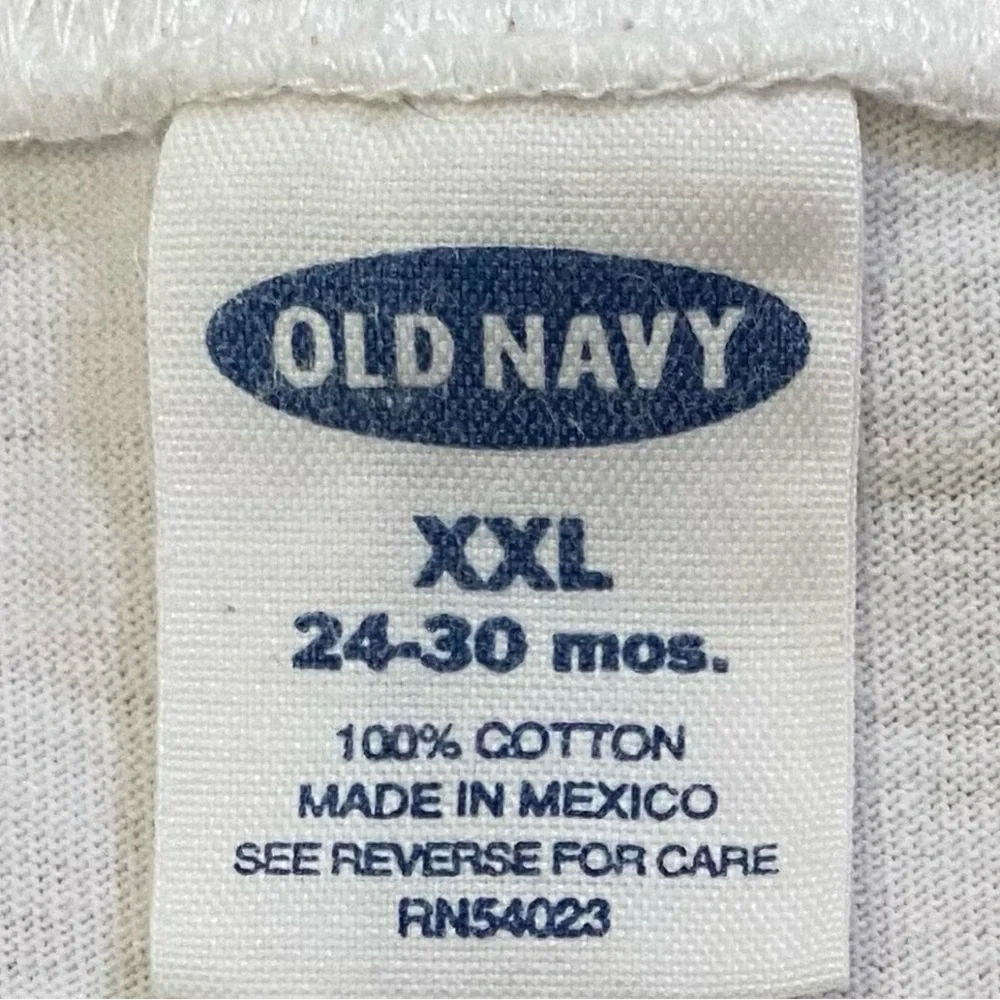 Vintage Old Navy Toddler XXL (24-30 mo) White Cotton Pumpkin Long Sleeve Tee‎